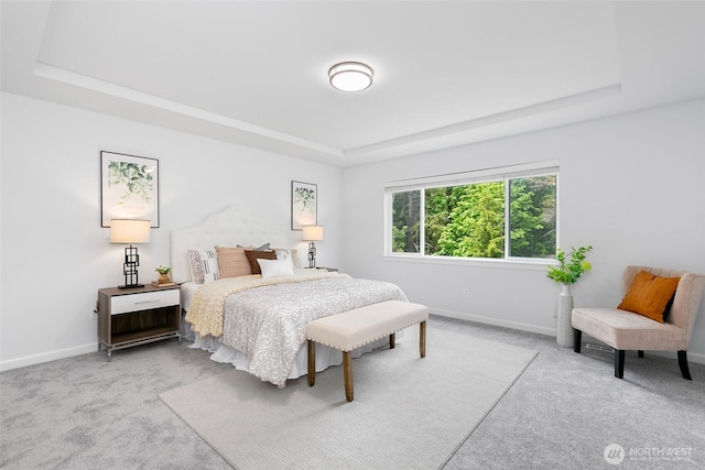 3262 NE Marquette Way, Issaquah, WA 98029 - bedroom with a tray ceiling, carpet, and baseboards