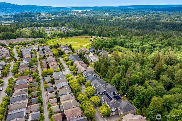 3262 NE Marquette Way, Issaquah, WA 98029 - aerial perspective of suburban area with a heavily wooded area