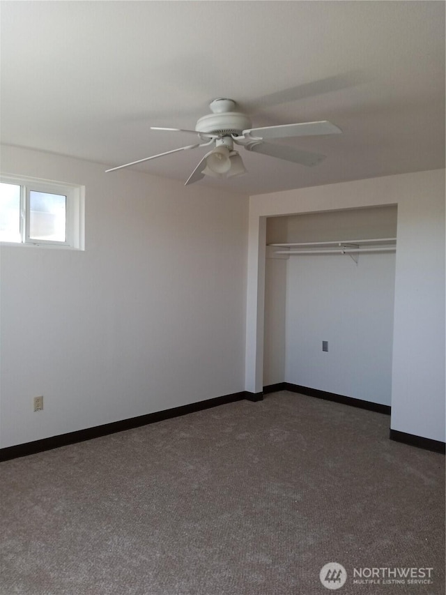 20868 SE Rd 2, Warden, WA 98857 - unfurnished bedroom with ceiling fan, carpet floors, and a closet