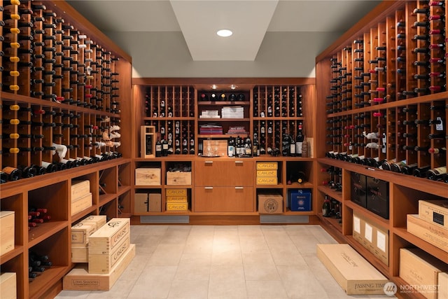 view of wine area