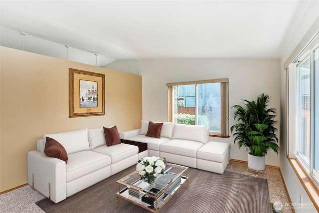 21850 SE 271st Pl, Maple Valley, WA 98038 - living room with plenty of natural light, baseboards, and vaulted ceiling