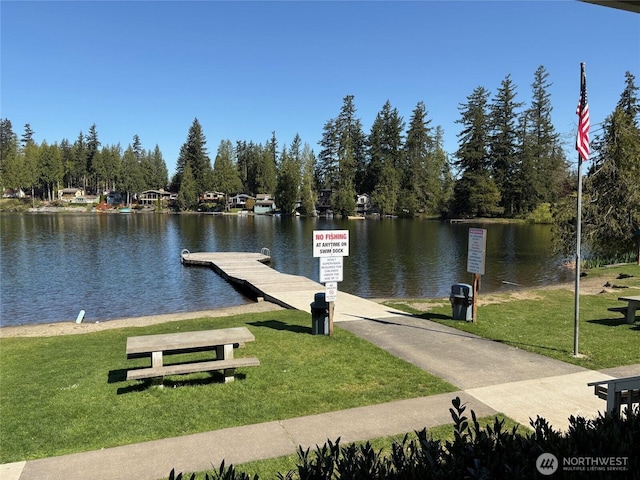21850 SE 271st Pl, Maple Valley, WA 98038 - dock area featuring a water view and a lawn