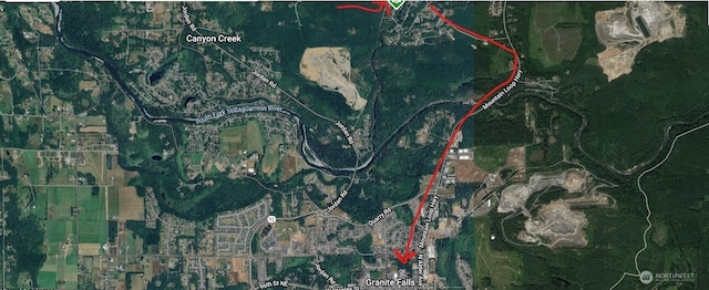 aerial view of property's location