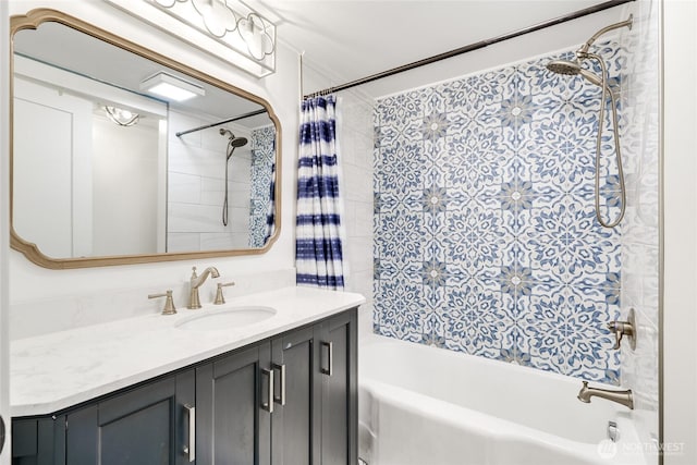 1401 264th Pl, Ocean Park, WA 98640 - bathroom featuring vanity and shower / tub combo with curtain