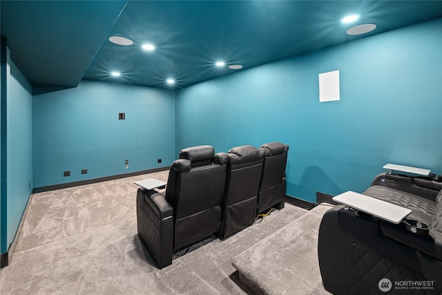 2351 Lower Green Canyon Rd, Ellensburg, WA 98926 - carpeted home theater featuring baseboards and recessed lighting