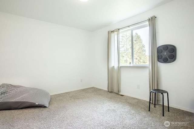 unfurnished bedroom featuring baseboards and carpet