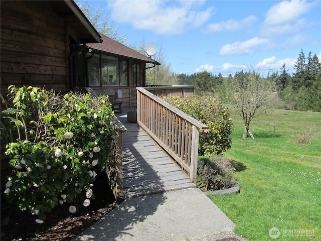 6255 Turkey Hill Rd, Clinton, WA 98236 - view of green lawn with a deck
