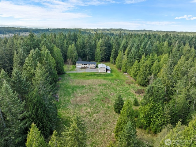 5675 Winona Ln, Langley, WA 98260 - birds eye view of property featuring a wooded view