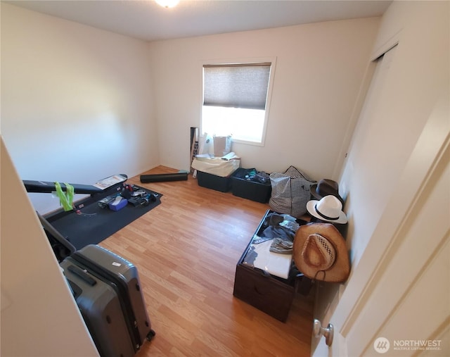 miscellaneous room with light wood-style flooring