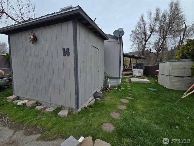 view of shed