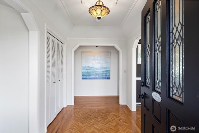 foyer entrance with baseboards
