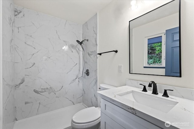 9360 SE Southworth Dr, Port Orchard, WA 98366 - full bathroom with vanity, a marble finish shower, and toilet
