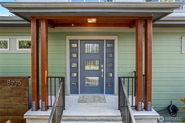 8996 Dearborn Ave, Blaine, WA 98230 - doorway to property featuring covered porch