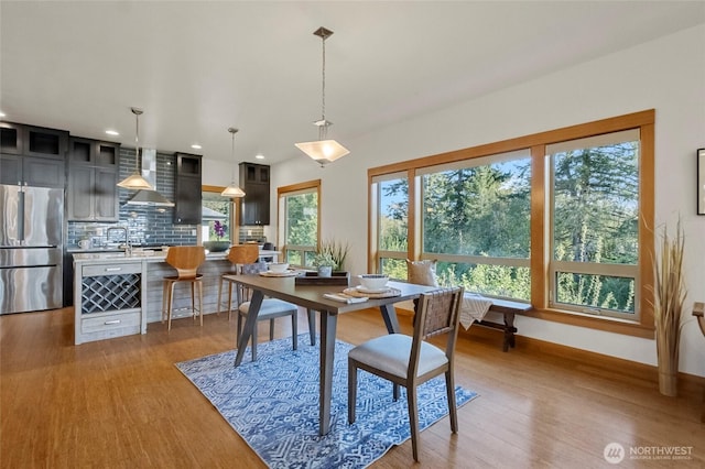 8996 Dearborn Ave, Blaine, WA 98230 - dining space with light wood-type flooring, recessed lighting, and baseboards