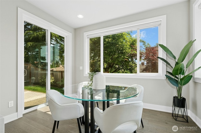 10284 133rd Ct NE, Redmond, WA 98033 - dining space featuring wood finished floors, baseboards, and recessed lighting