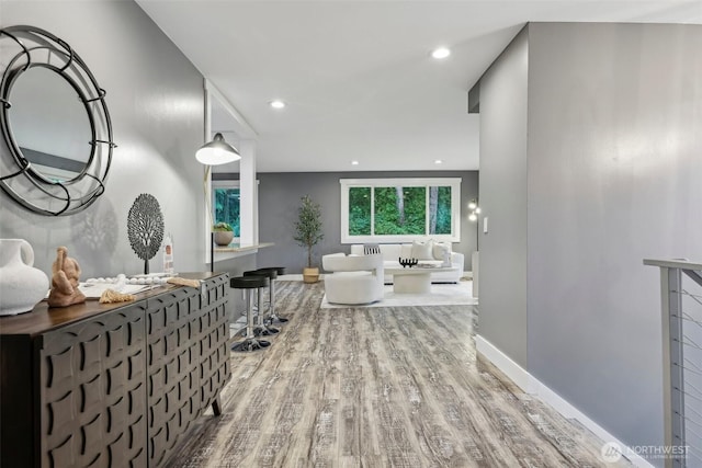 320 SW Forest Dr, Issaquah, WA 98027 - hall with wood finished floors, baseboards, and recessed lighting