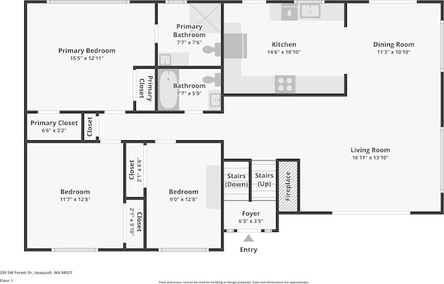 320 SW Forest Dr, Issaquah, WA 98027 - floor plan / room layout