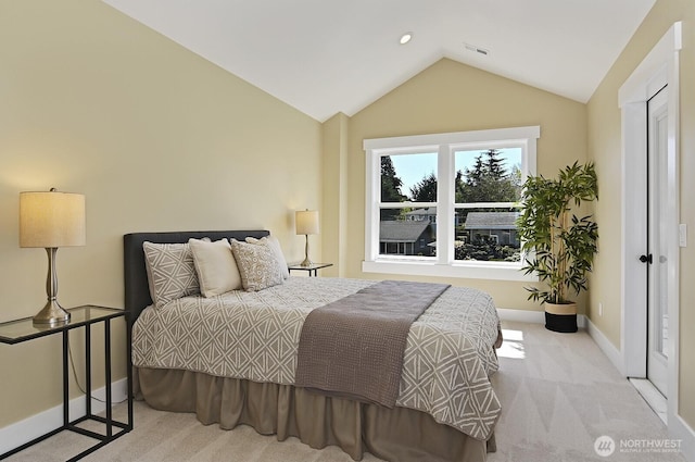 8536 S 114th St, Seattle, WA 98178 - bedroom with baseboards, carpet, and lofted ceiling
