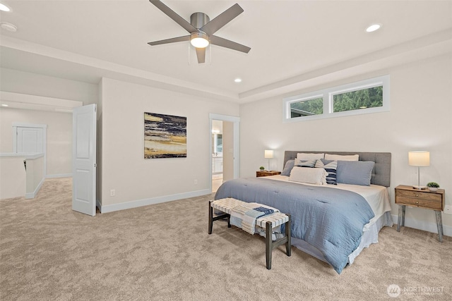 3711 S 349th Pl, Auburn, WA 98001 - bedroom with baseboards, recessed lighting, and light carpet
