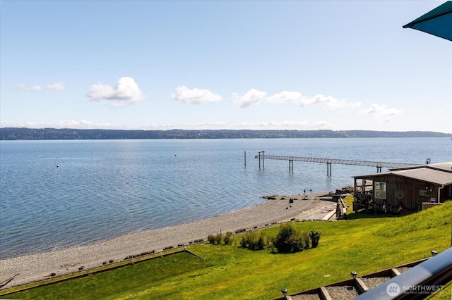 water view with a dock