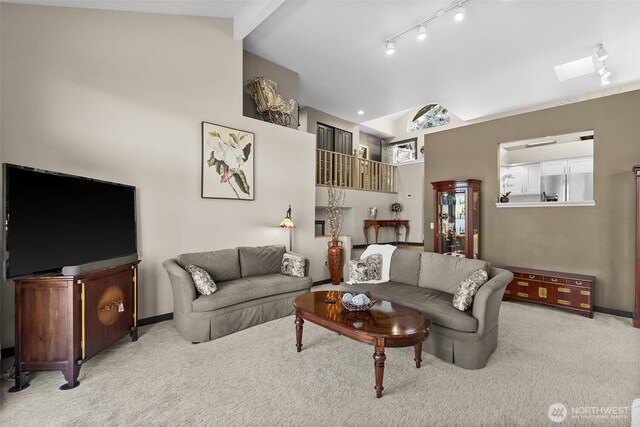 7340 Steilacoom Blvd SW, Lakewood, WA 98499 - carpeted living room with vaulted ceiling