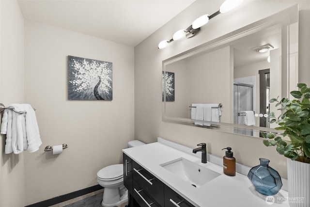 7340 Steilacoom Blvd SW, Lakewood, WA 98499 - full bath with a stall shower, toilet, and vanity