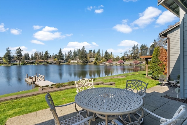 7340 Steilacoom Blvd SW, Lakewood, WA 98499 - view of patio / terrace featuring a water view, a boat dock, and outdoor dining area