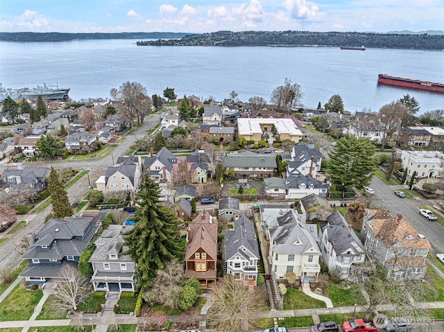 511 N E St, Tacoma, WA 98403 - bird's eye view with a water view and a residential view