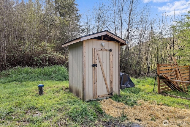 view of shed
