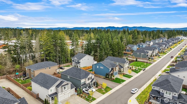 19815 152nd Street Ct E, Bonney Lake, WA 98391 - bird's eye view featuring a forest view, a mountain view, and a residential view