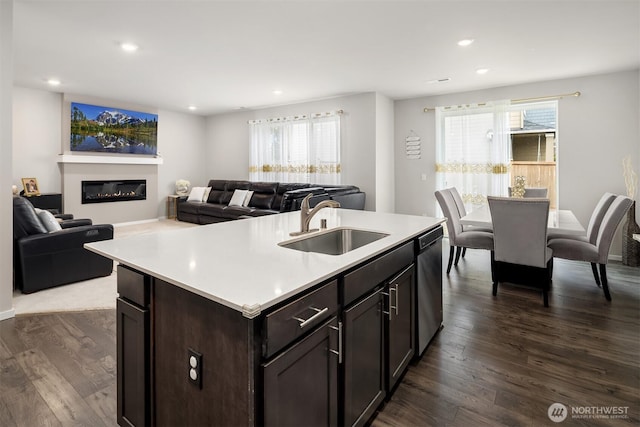 19815 152nd Street Ct E, Bonney Lake, WA 98391 - kitchen with open floor plan, dishwasher, a sink, and recessed lighting