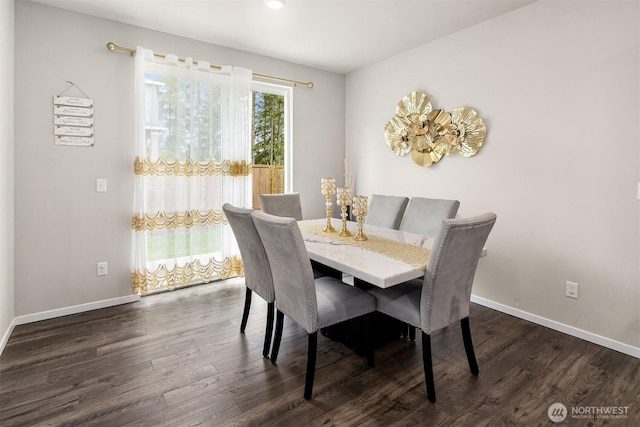 19815 152nd Street Ct E, Bonney Lake, WA 98391 - dining area featuring recessed lighting, baseboards, and dark wood-style flooring
