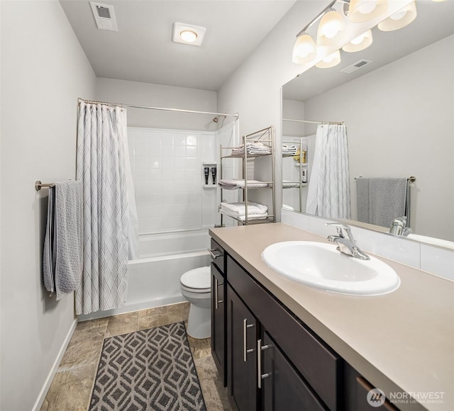 19815 152nd Street Ct E, Bonney Lake, WA 98391 - bathroom with baseboards, toilet, vanity, and visible vents