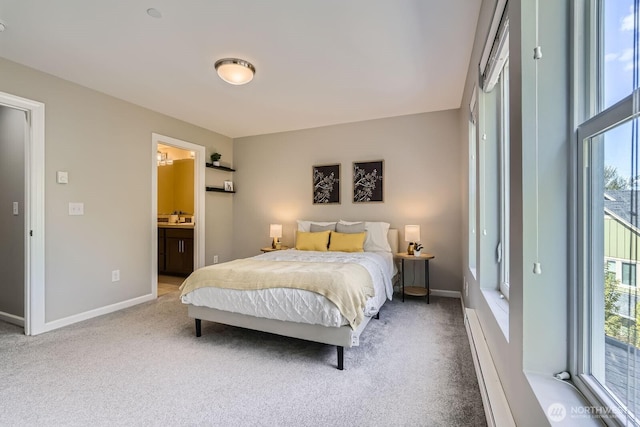 2546 NE Mulberry Walk, Issaquah, WA 98029 - carpeted bedroom featuring baseboard heating, baseboards, and multiple windows