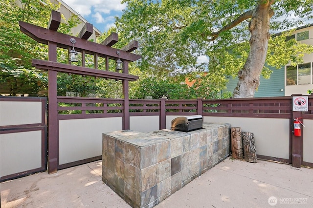 300 N 130th St Unit 8302, Seattle, WA 98133 - view of patio featuring exterior kitchen and fence