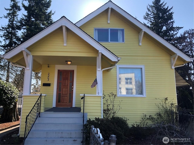 view of bungalow-style home