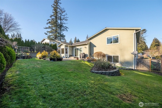 8148 Quinault Rd, Blaine, WA 98230 - rear view of property with a yard, fence, and a patio area
