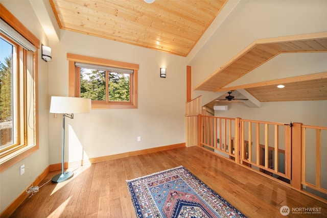 17650 Roaring Creek Rd, Leavenworth, WA 98826 - additional living space featuring wooden ceiling, vaulted ceiling, and wood finished floors