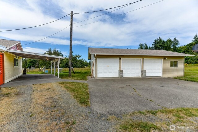 4109 S Reddick Rd, Port Angeles, WA 98363 - detached garage featuring a carport