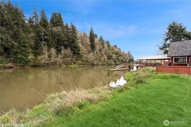 1210 Madison St, Aberdeen, WA 98520 - exterior space with a wooded view and a dock
