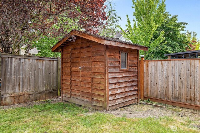 view of shed