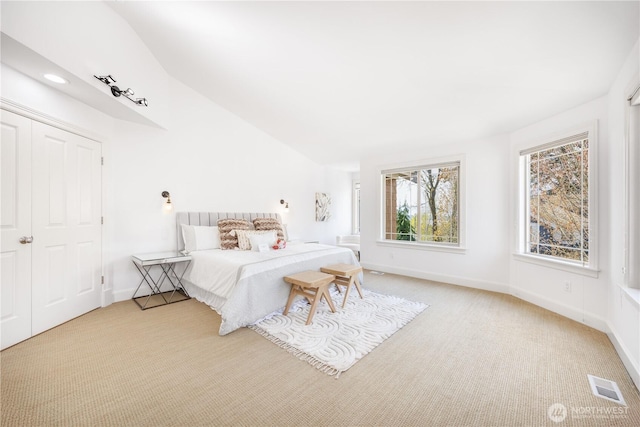 7018 117th Pl NE, Kirkland, WA 98033 - bedroom with visible vents, baseboards, recessed lighting, and carpet flooring