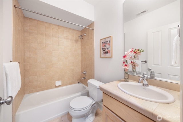 7018 117th Pl NE, Kirkland, WA 98033 - full bath with visible vents, toilet, bathtub / shower combination, and vanity