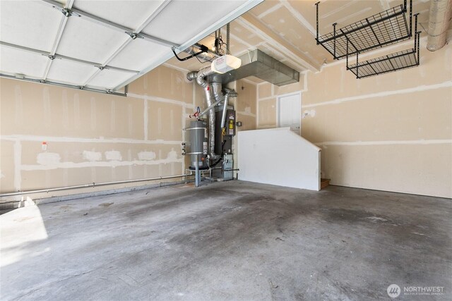garage with gas water heater