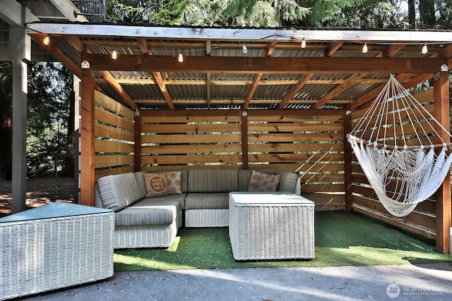 view of patio with an outdoor hangout area