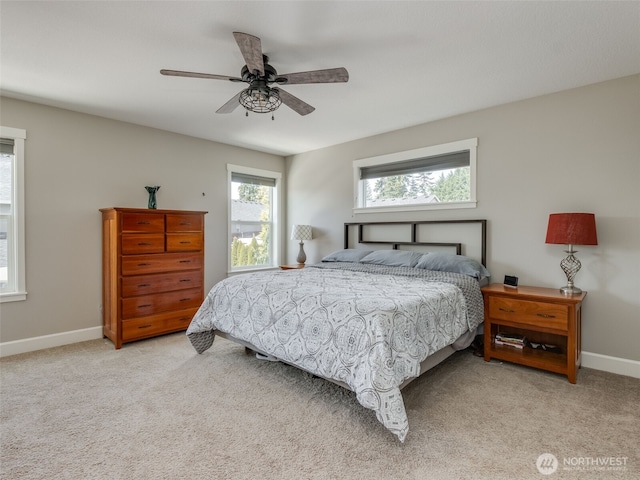 4206 NE 132nd St, Vancouver, WA 98686 - bedroom with light colored carpet, baseboards, and a ceiling fan