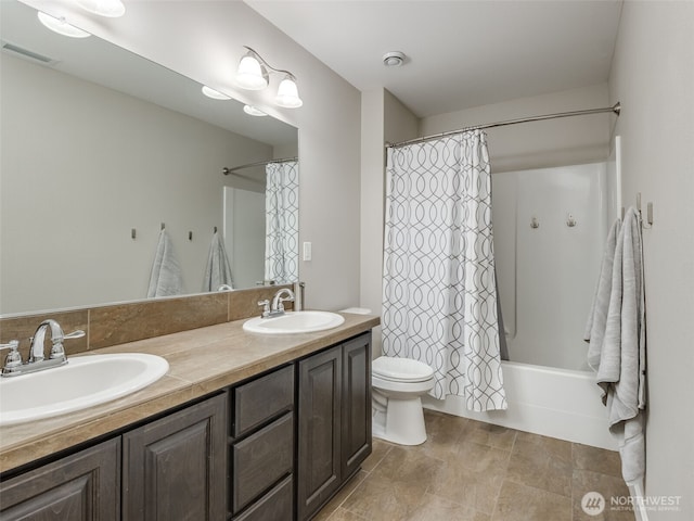 4206 NE 132nd St, Vancouver, WA 98686 - bathroom featuring visible vents, a sink, double vanity, and toilet
