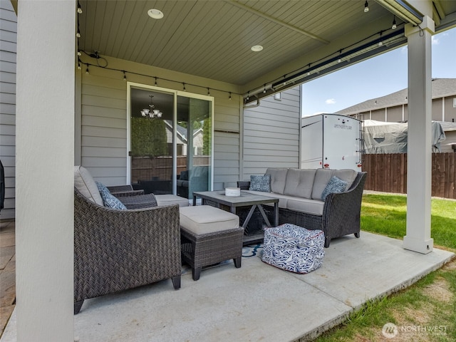 4206 NE 132nd St, Vancouver, WA 98686 - view of patio / terrace featuring fence and an outdoor hangout area