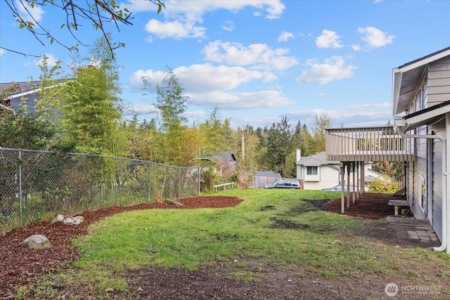 view of yard featuring fence