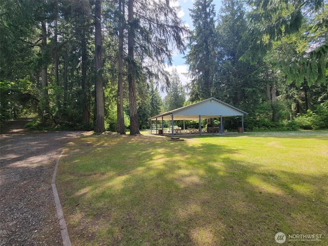 17635 Vine Ln SE, Yelm, WA 98597 - view of green lawn featuring a carport and a gazebo
